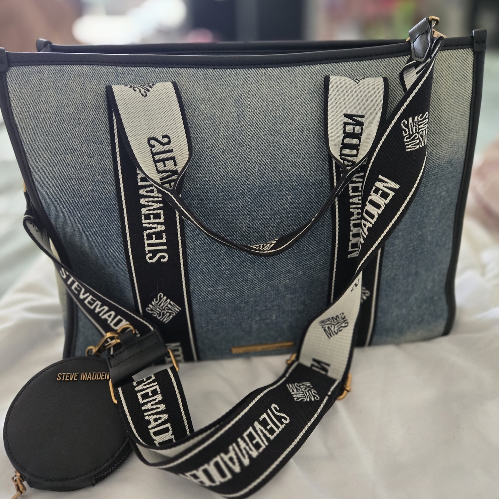 Steve Madden Blue Denim Tote Bag